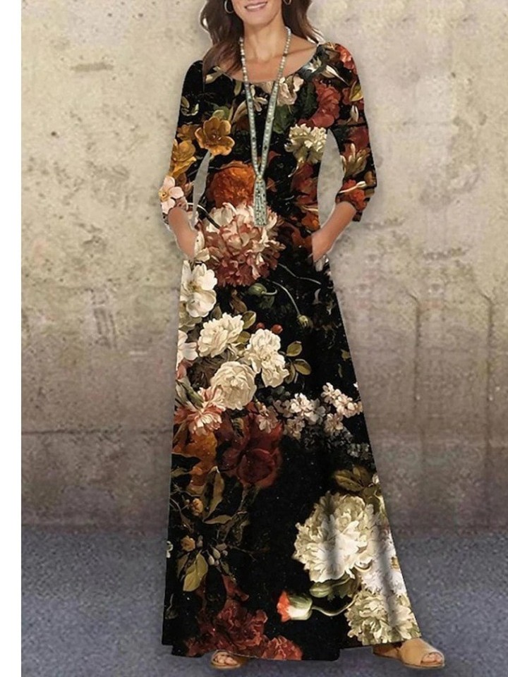Robe Longue Brodée Fleurs – Nadia